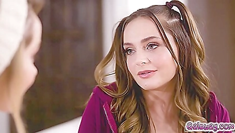 Cute girl sex with a lesbian orgy